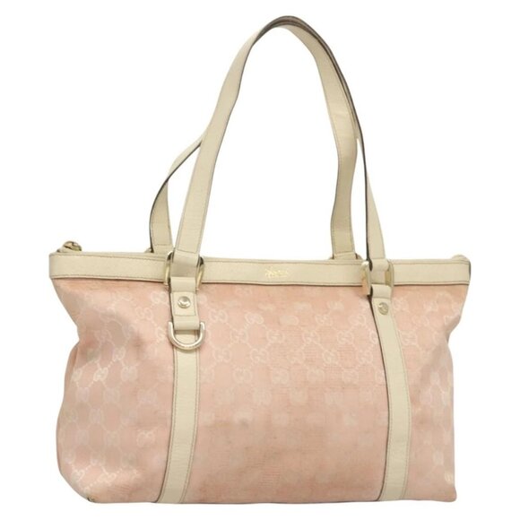 GUCCI GG Canvas Hand Bag Gold Pink 141470 Auth 127877 - Picture 1 of 16